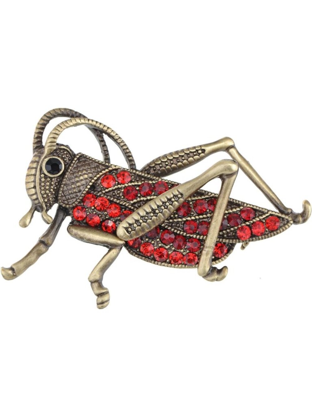 Stunning Crystal Rhinestone Grasshopper Brooch Pin - Unique Insect Jewelry